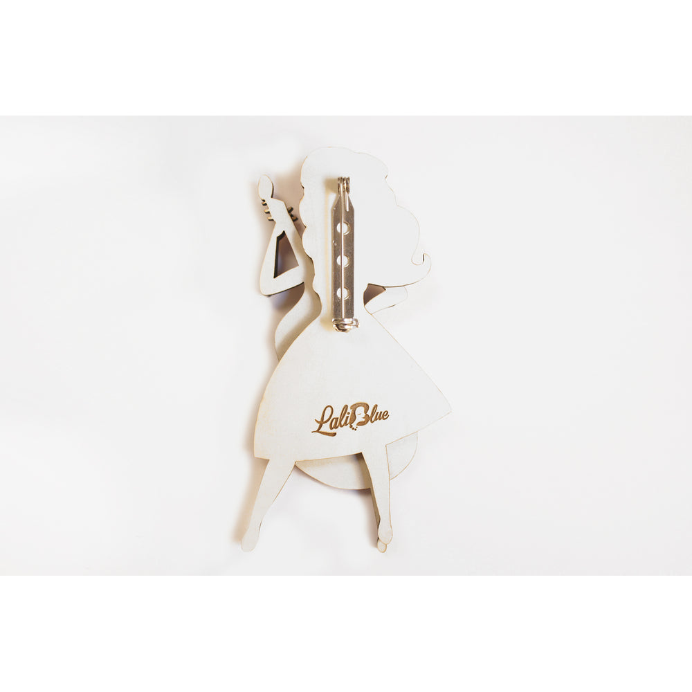 Girl playing the double bass Brooch by Laliblue