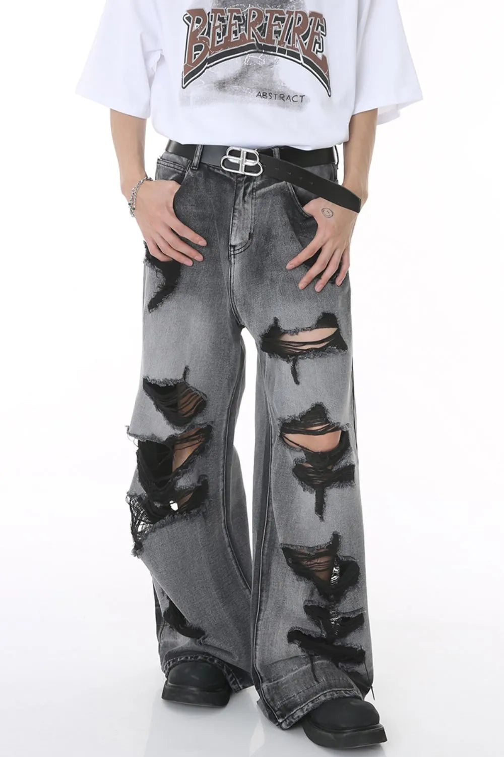 Wreckage Wide-Leg Jeans