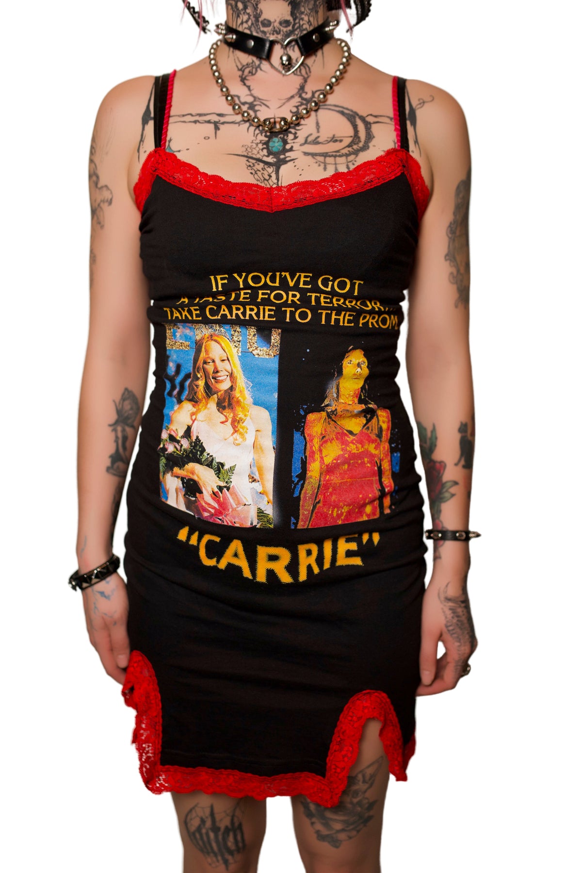Carrie Slit Red Lace Dress