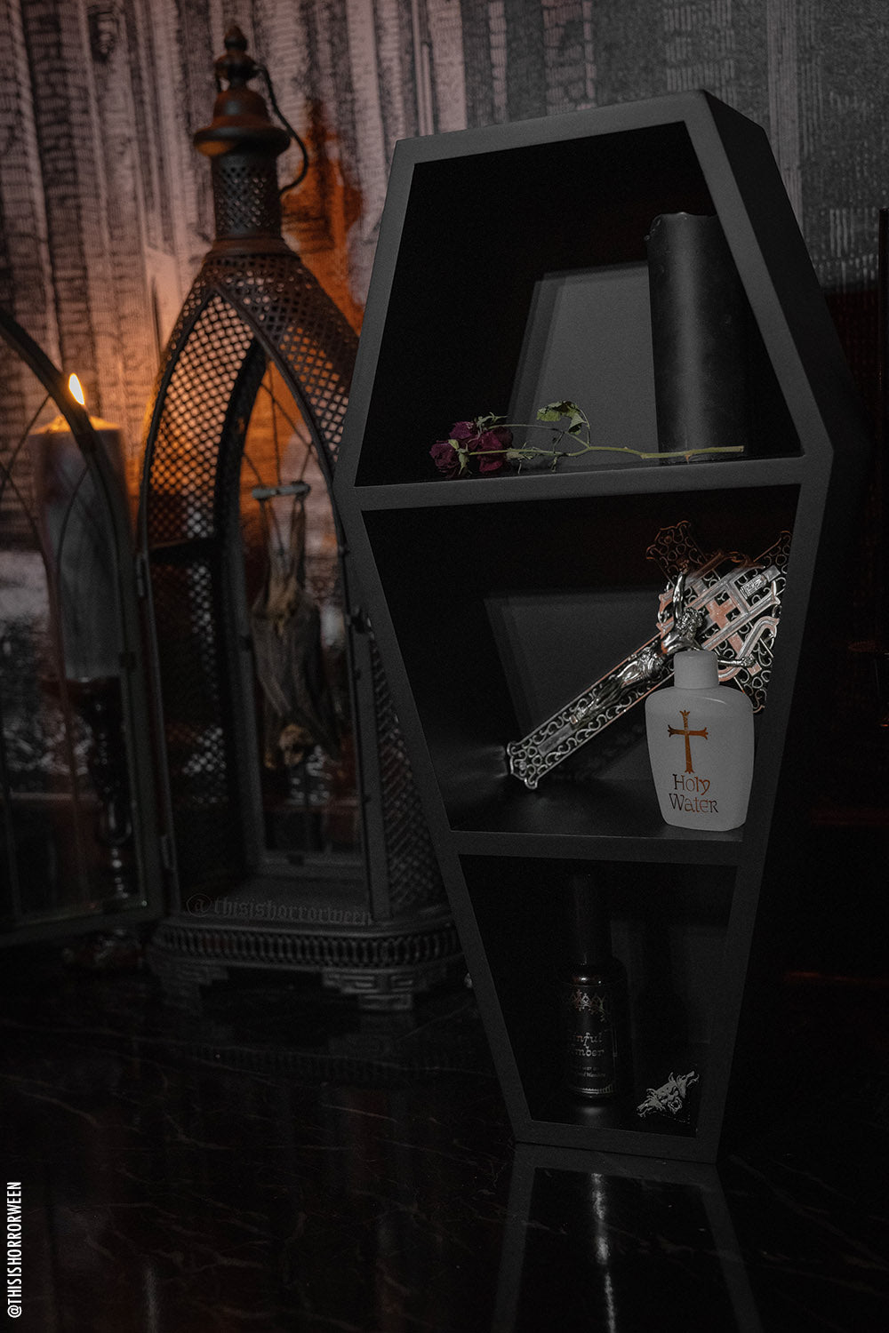 Deluxe Wood 20" Goth Coffin Shelf