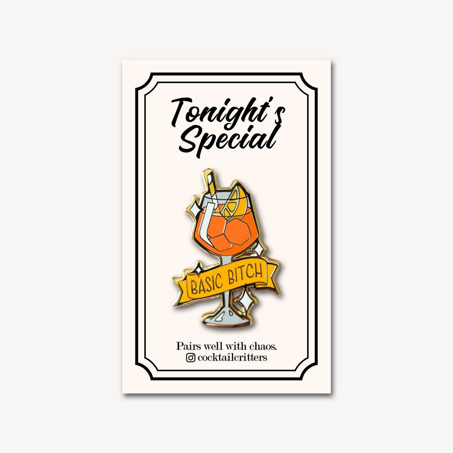 Aperol Spritz (Basic Bitch) Cocktail Pin