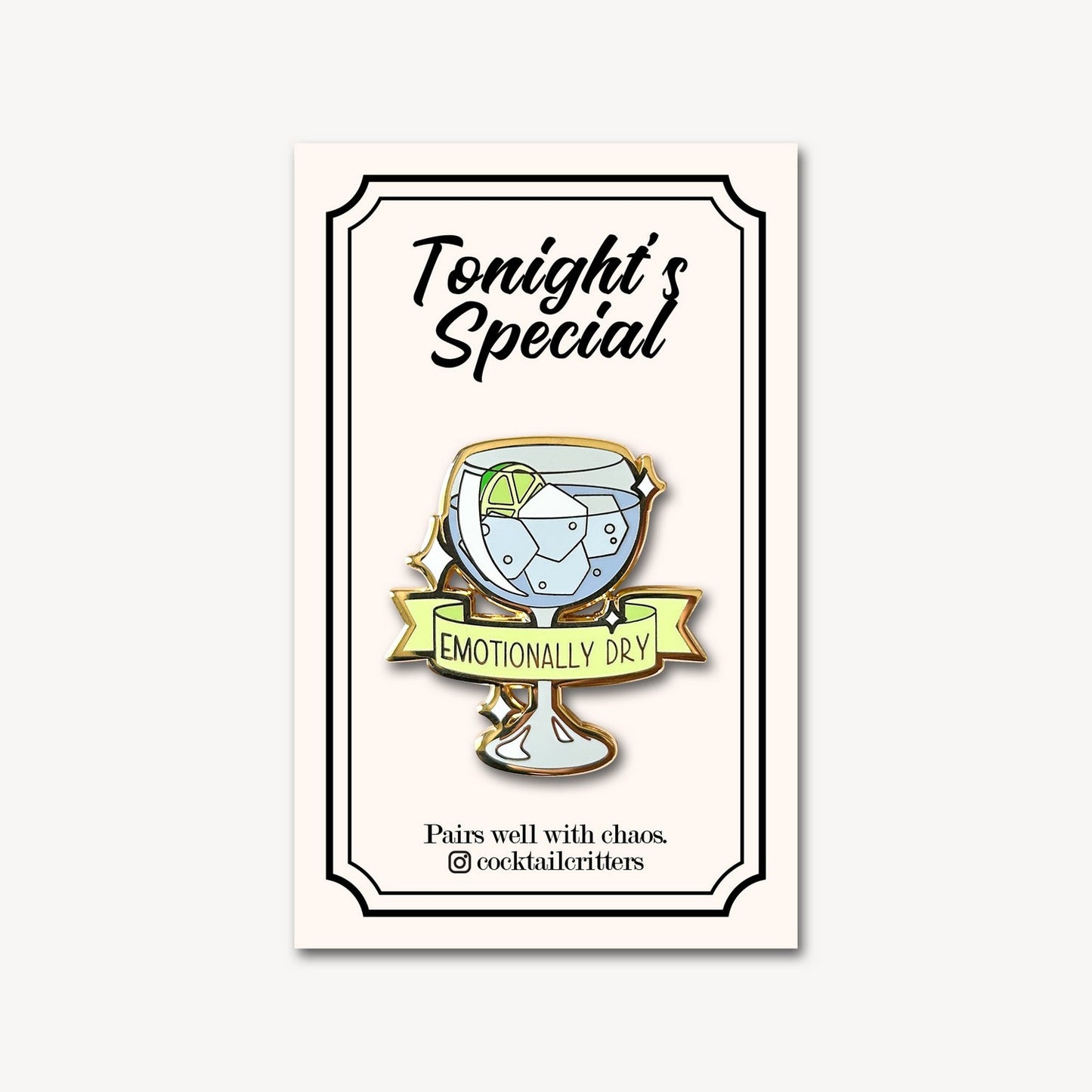 Gin & Tonic (Emotionally Dry) Cocktail Pin