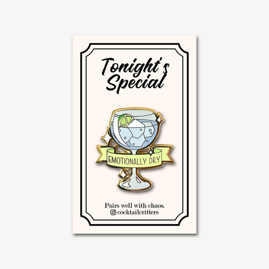 Gin & Tonic (Emotionally Dry) Cocktail Pin