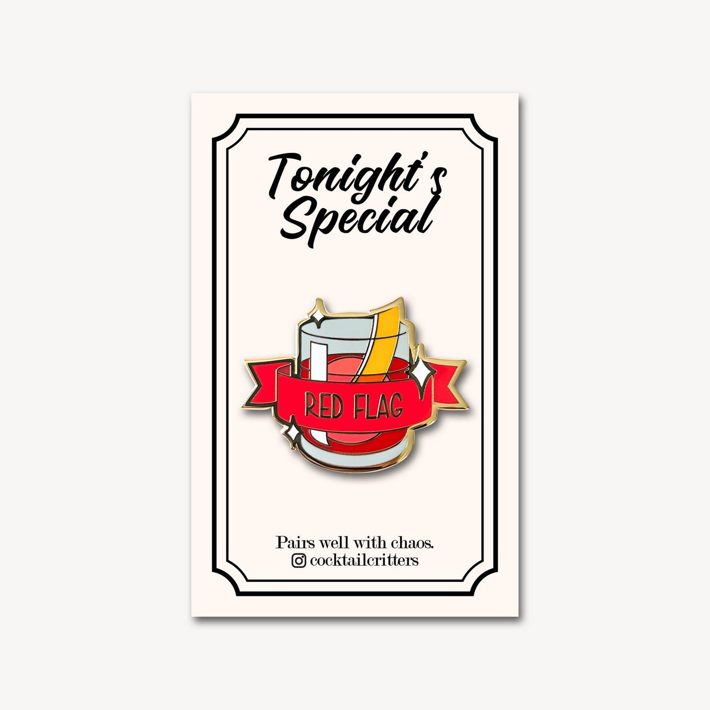 Negroni (Red Flag) Cocktail Pin
