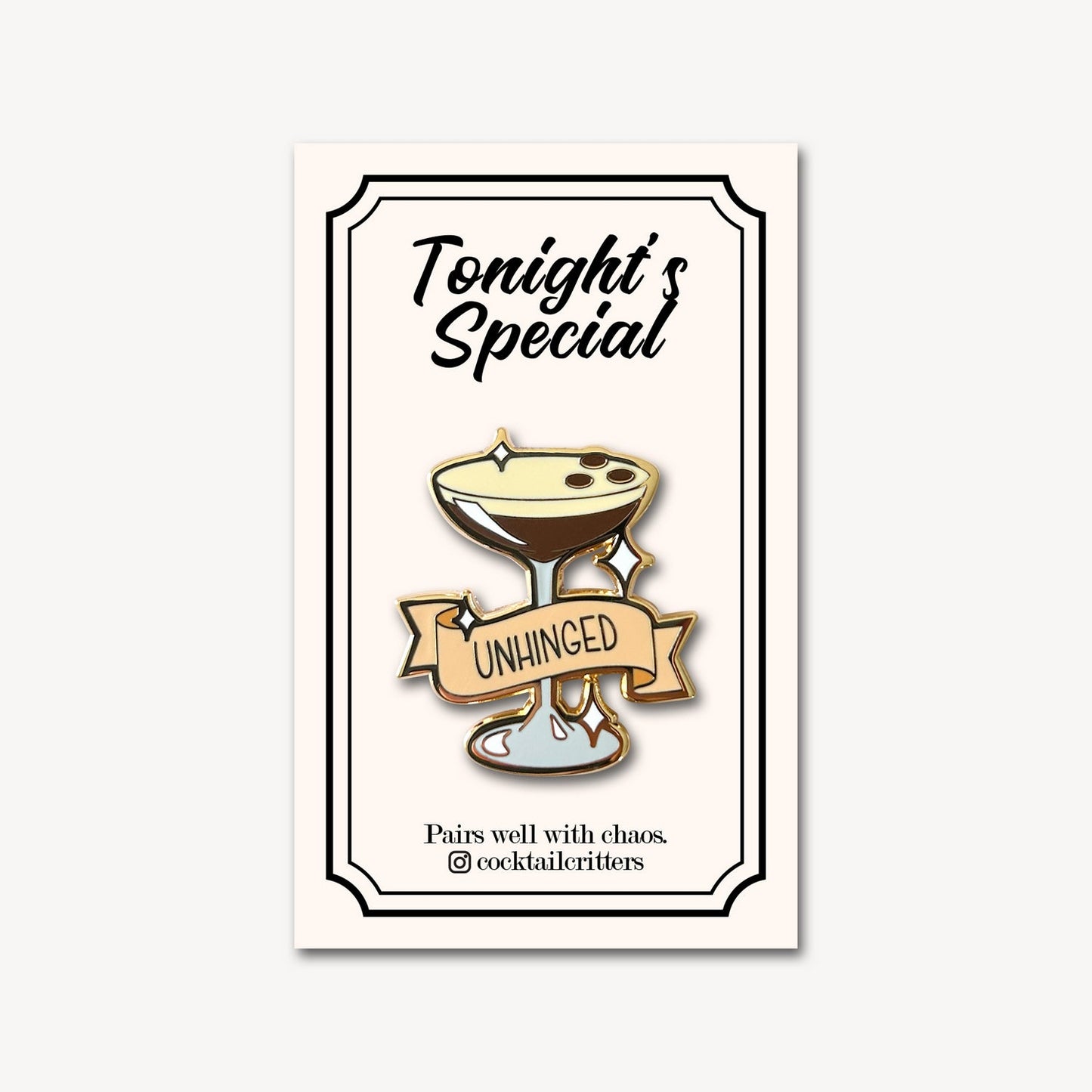 Espresso Martini (Unhinged) Cocktail Pin