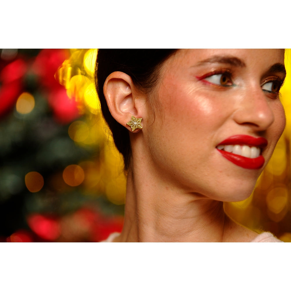 Christmas Blonde Hair Brooch with Earring Set by Laliblue