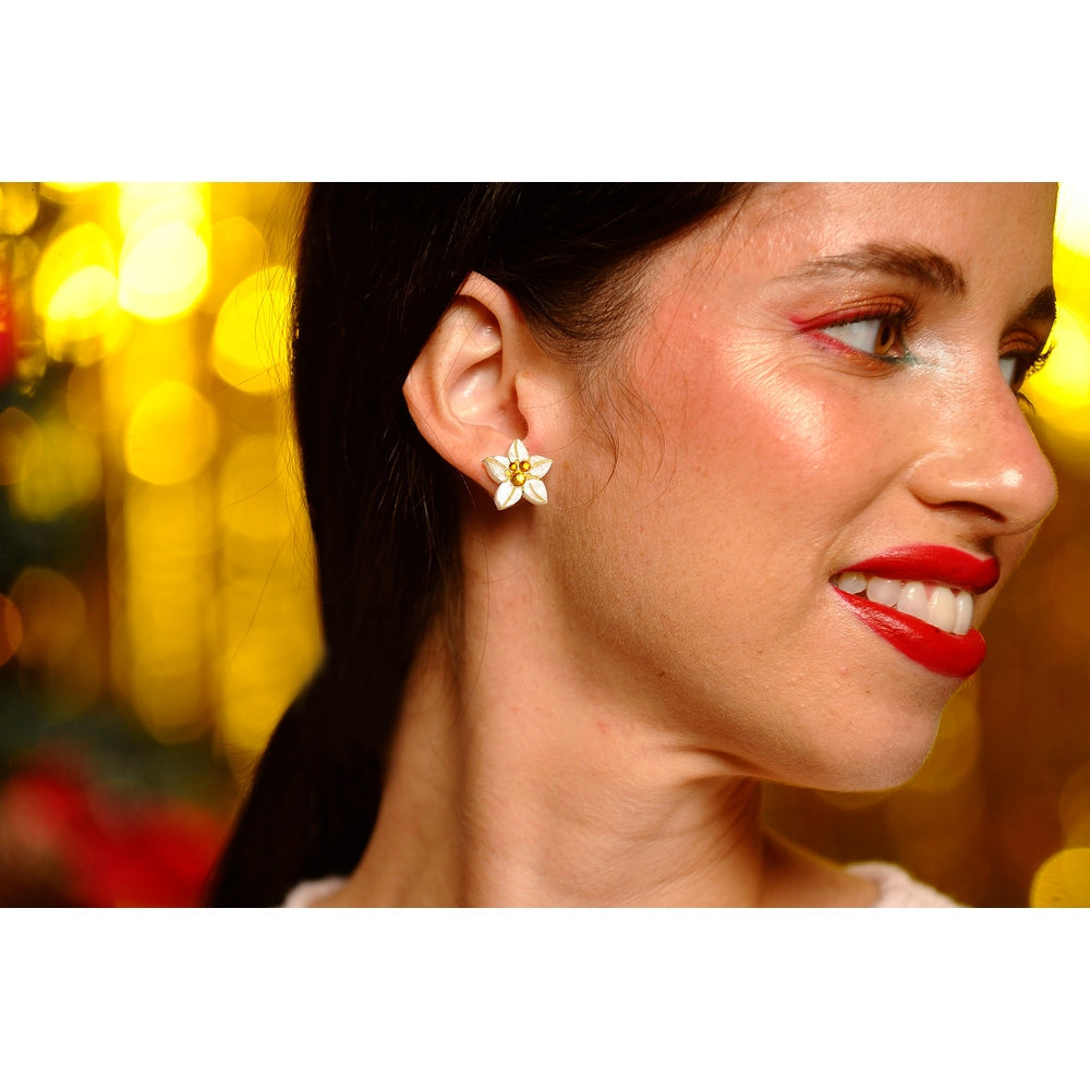 Christmas Blonde Hair Brooch with Earring Set by Laliblue