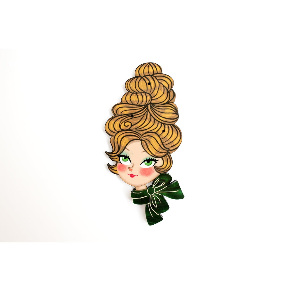 Christmas Blonde Hair Brooch with Earring Set by Laliblue