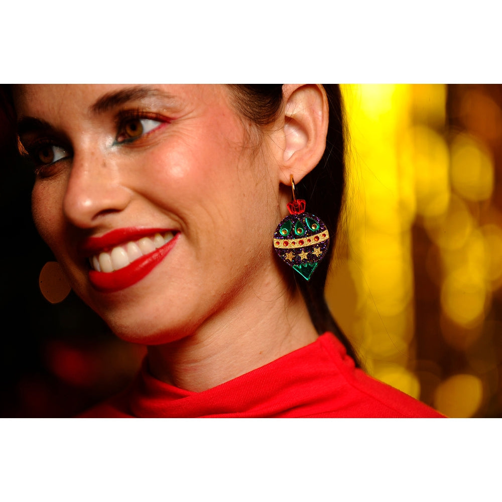 Christmas Ornament with Stars Earrings by Laliblue
