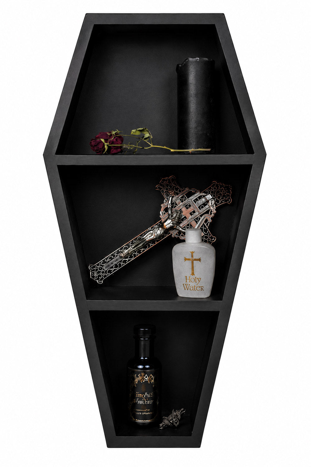 Deluxe Wood 20" Goth Coffin Shelf