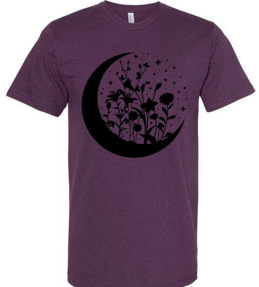 Floral Moon - PLUM - T-Shirt