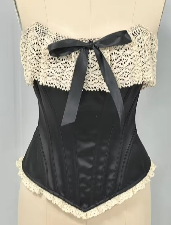 The Odette Corset - Babydoll Satin Waist Cinching Corset - Pre-Order