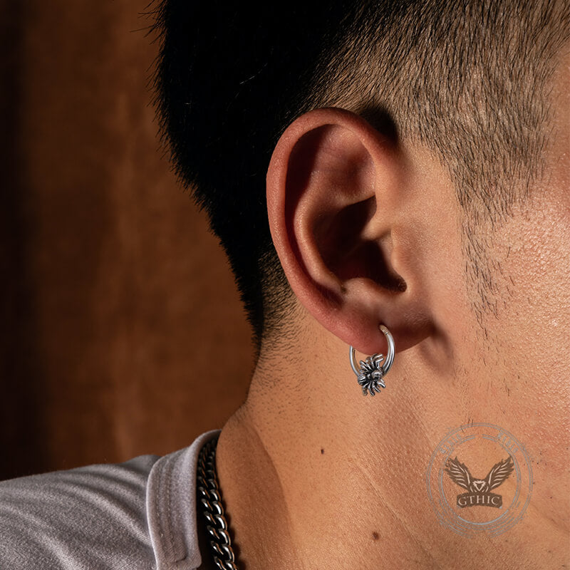 Creative Spider Stainless Steel Hoop Earrings