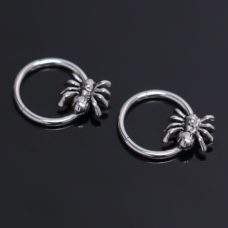 Creative Spider Stainless Steel Hoop Earrings