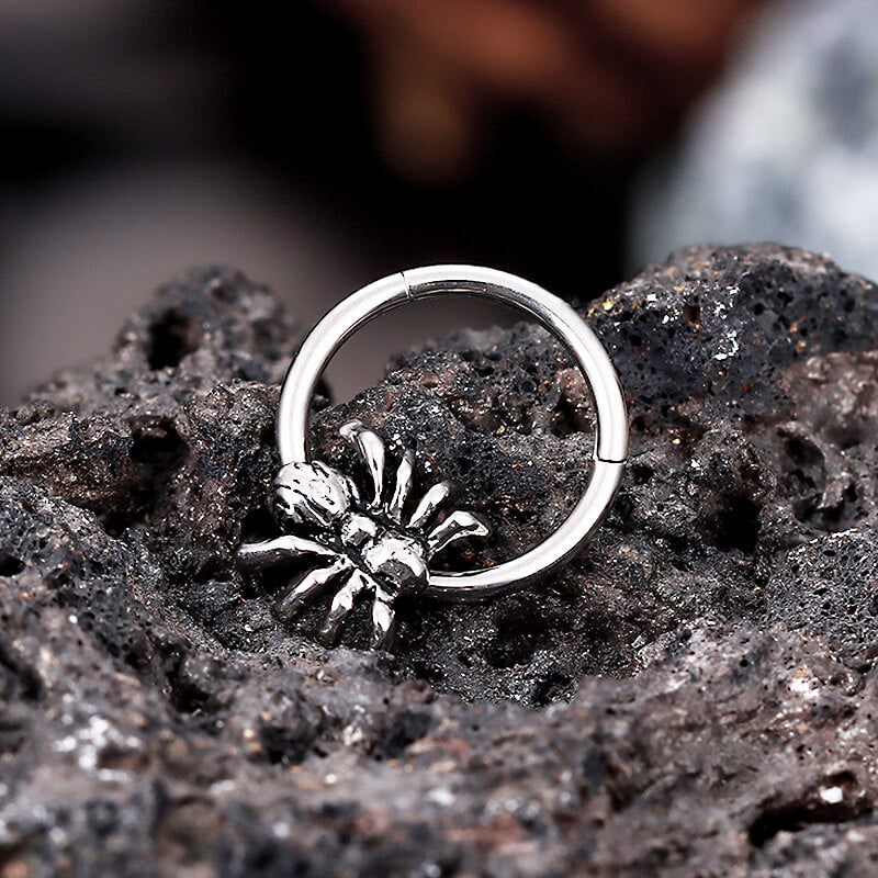 Creative Spider Stainless Steel Hoop Earrings