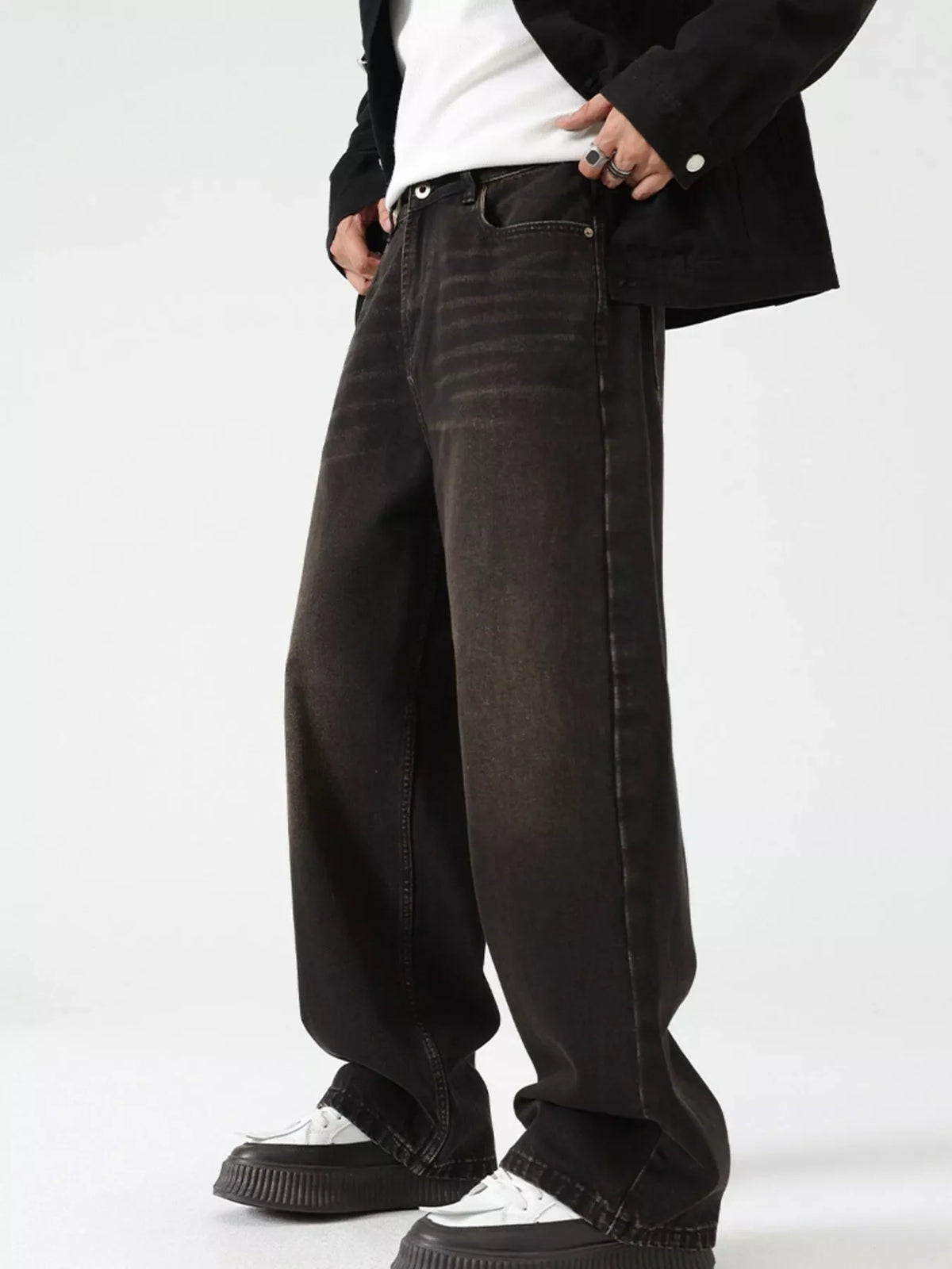 After Midnight Washed Wide-Leg Jeans