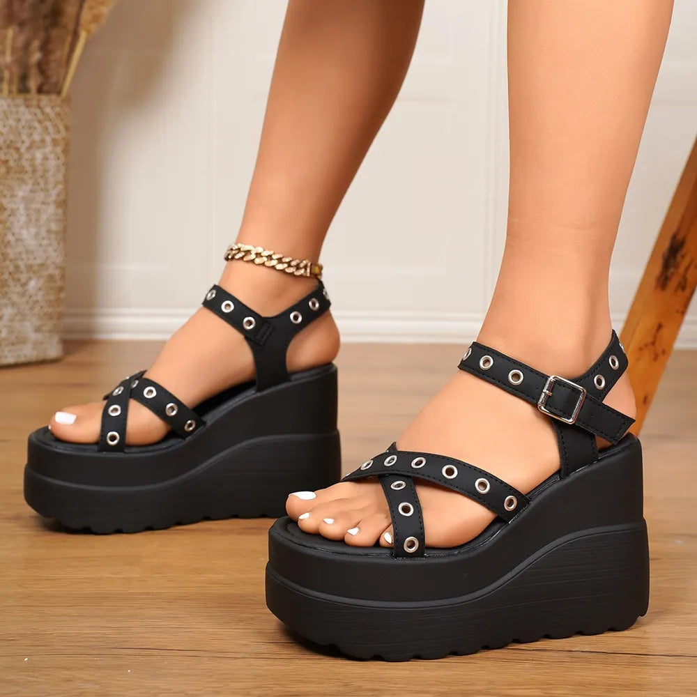 Chain Reaction Platform Sandals