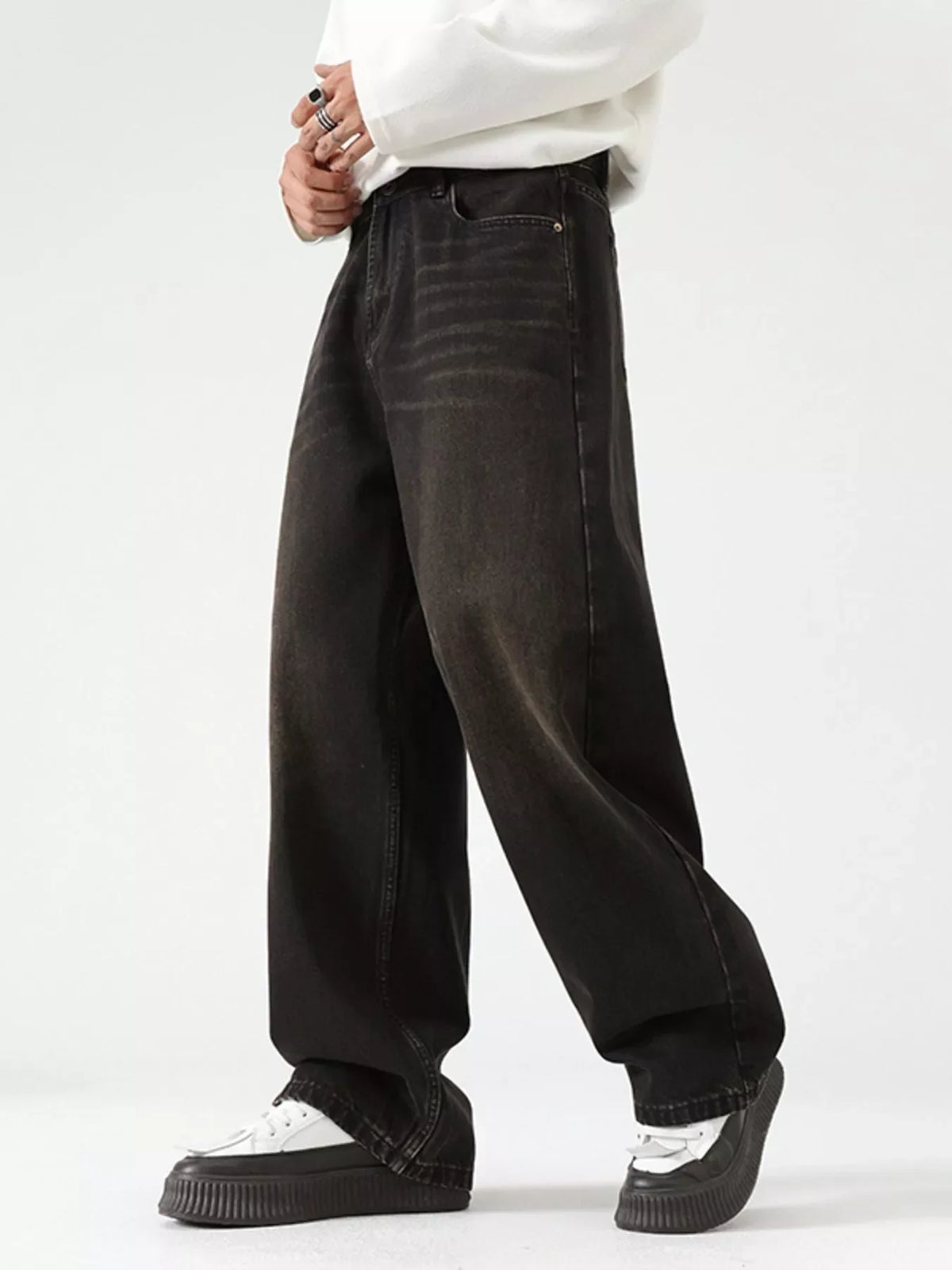 After Midnight Washed Wide-Leg Jeans