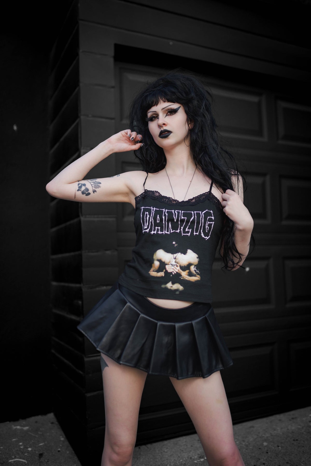 Danzig Cropped Lace Tank