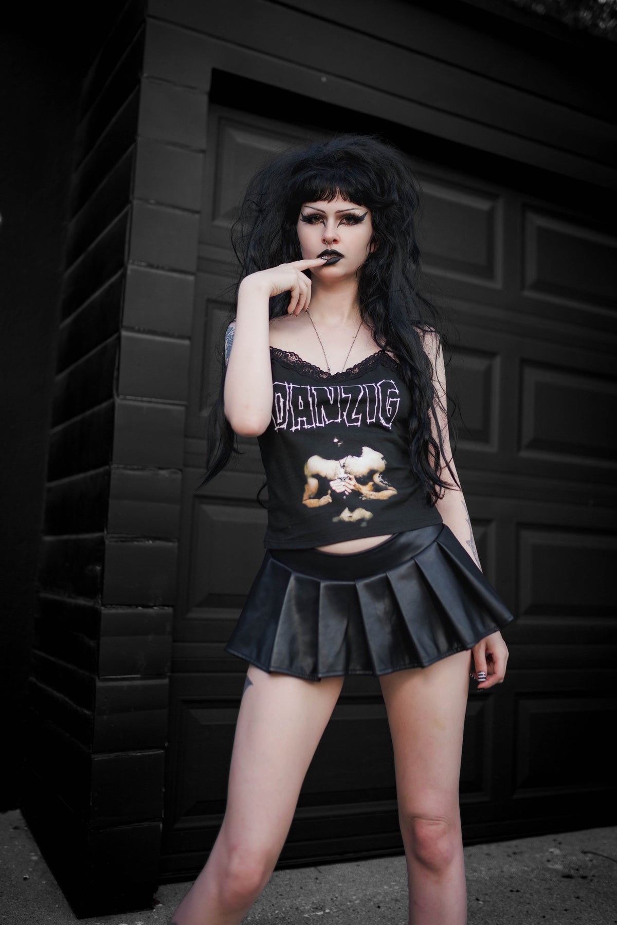 Danzig Cropped Lace Tank