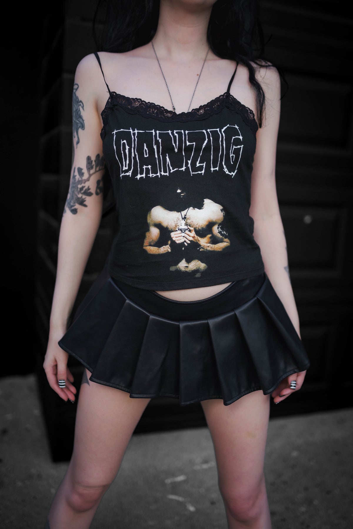 Danzig Cropped Lace Tank