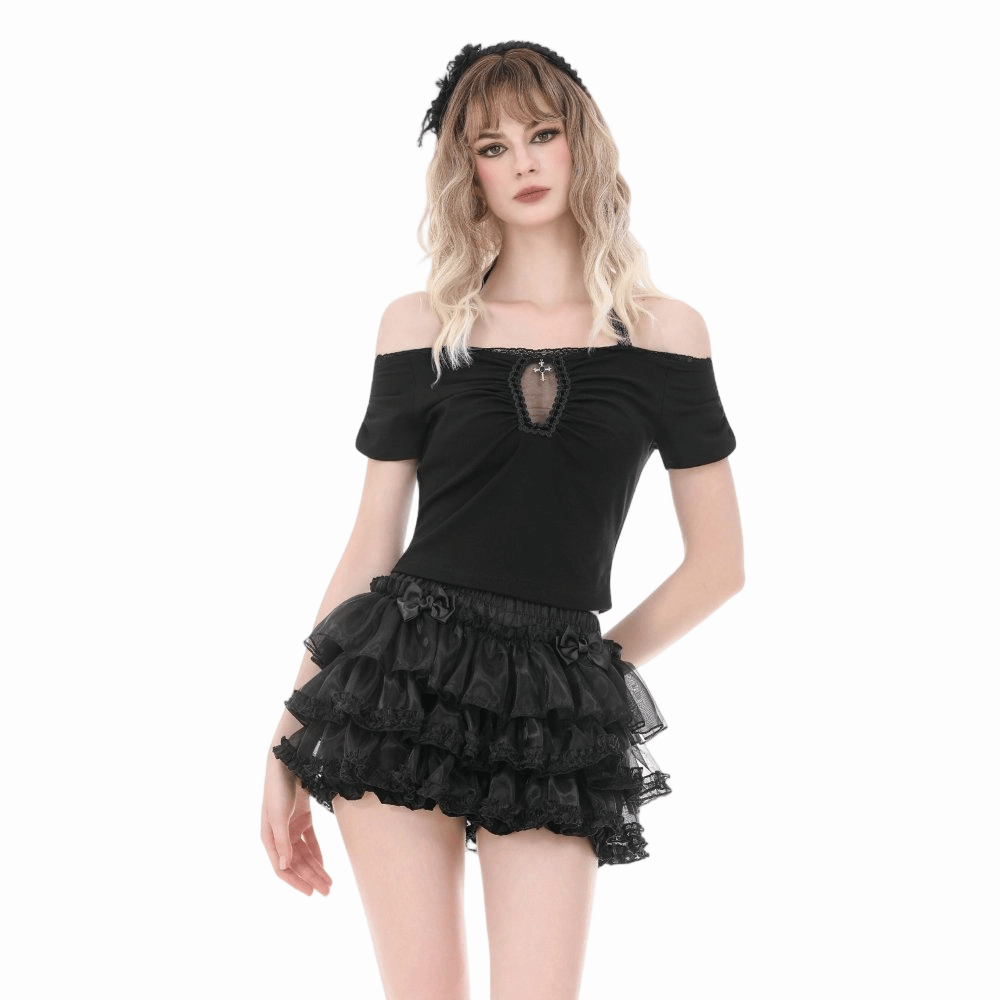 Dollhouse Mourning Tiered Shorts