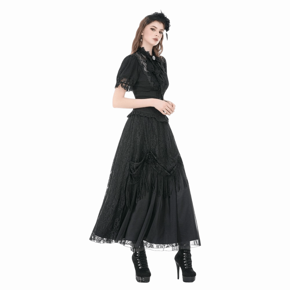 Widow's Vow Detachable-Bow Shirt