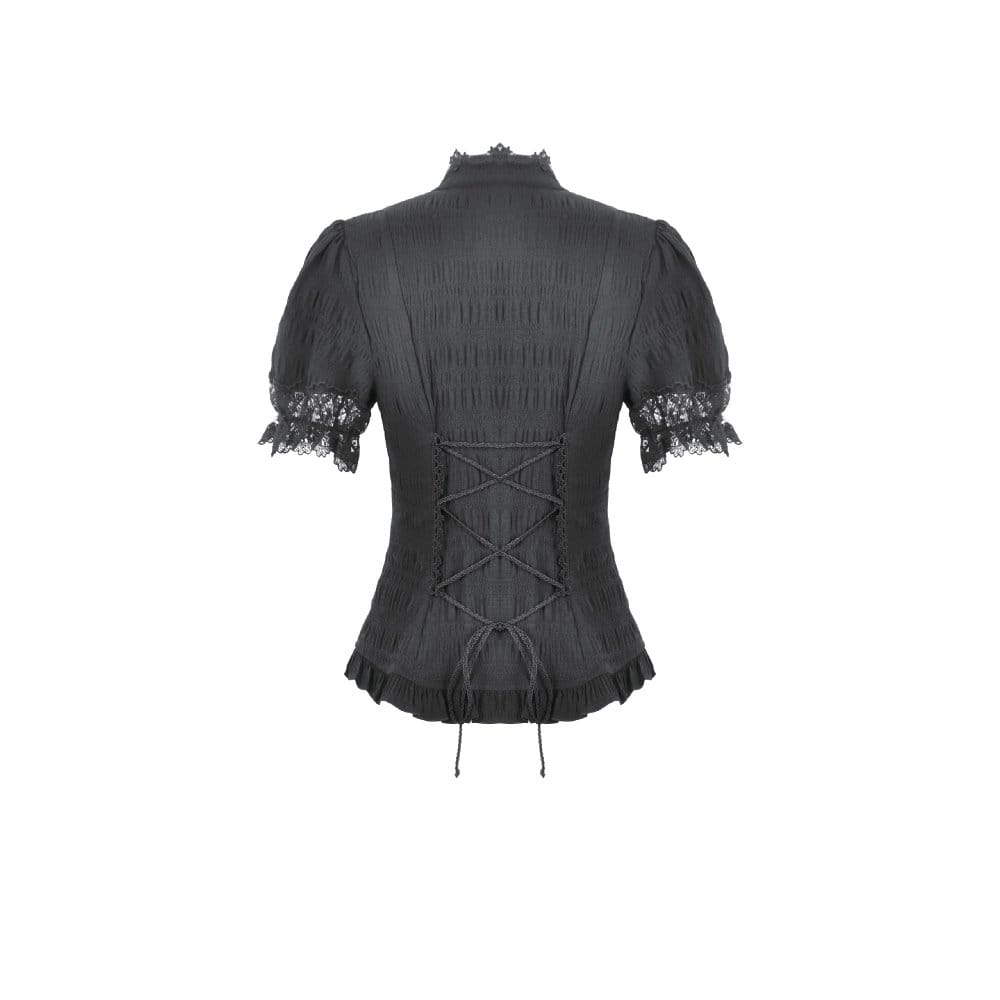 Widow's Vow Detachable-Bow Shirt