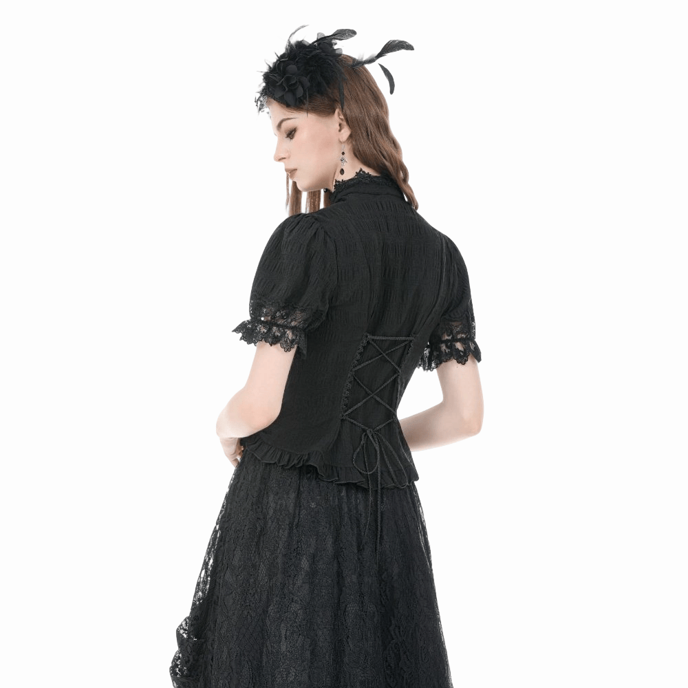 Widow's Vow Detachable-Bow Shirt