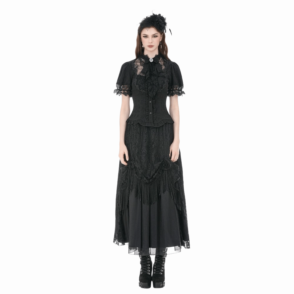Widow's Vow Detachable-Bow Shirt