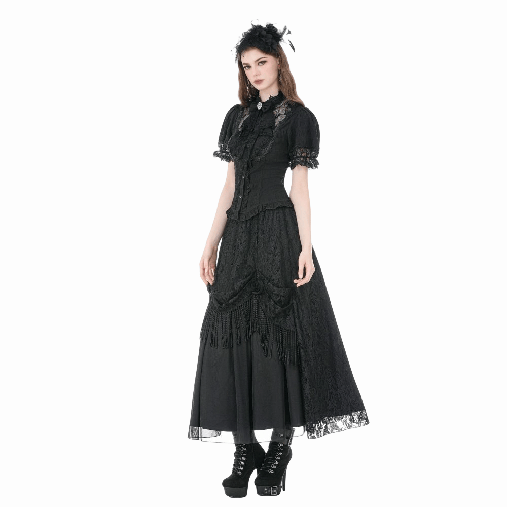 Widow's Vow Detachable-Bow Shirt
