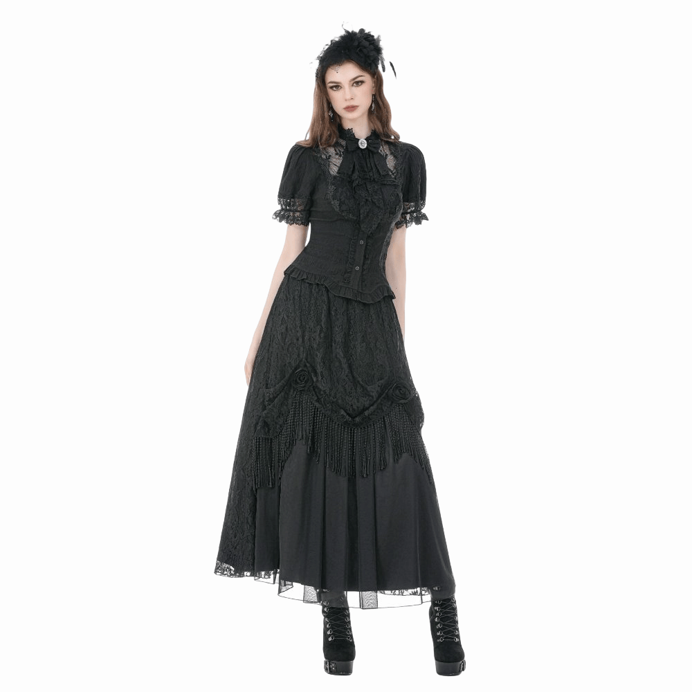 Widow's Vow Detachable-Bow Shirt