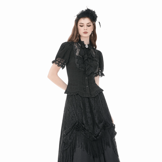 Widow's Vow Detachable-Bow Shirt