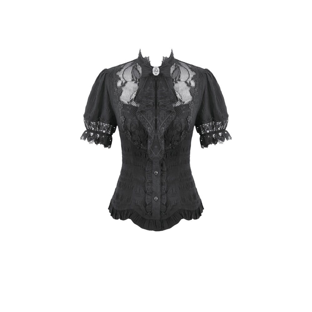Widow's Vow Detachable-Bow Shirt