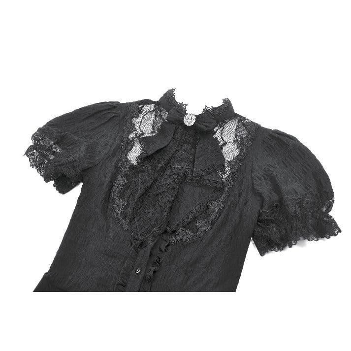 Widow's Vow Detachable-Bow Shirt