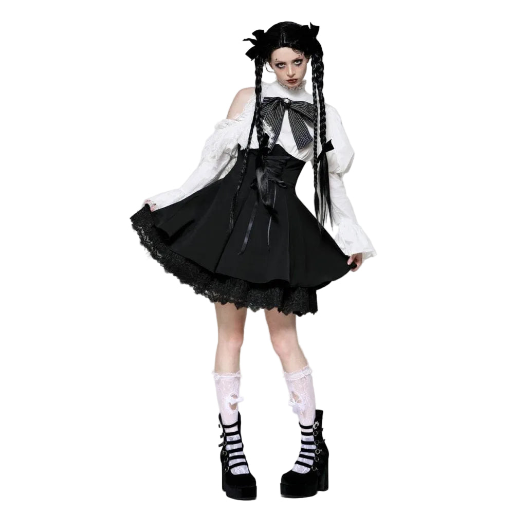 Torn Ribbon Gothic Doll Dress