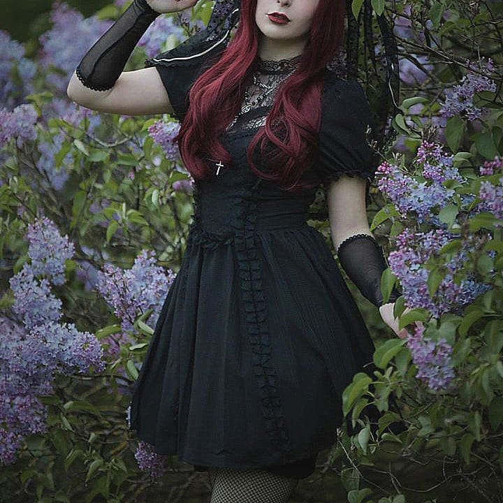 Porcelain Shadow Puff-Sleeve Lace Dress