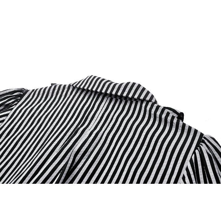 Mad Doll Striped Skull-Bow Shirt