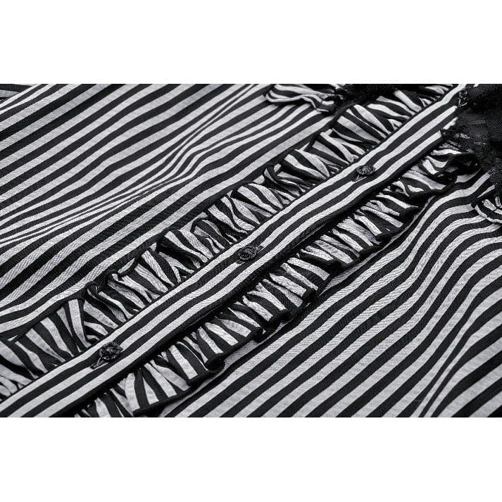 Mad Doll Striped Skull-Bow Shirt