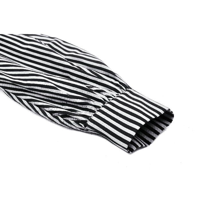 Mad Doll Striped Skull-Bow Shirt