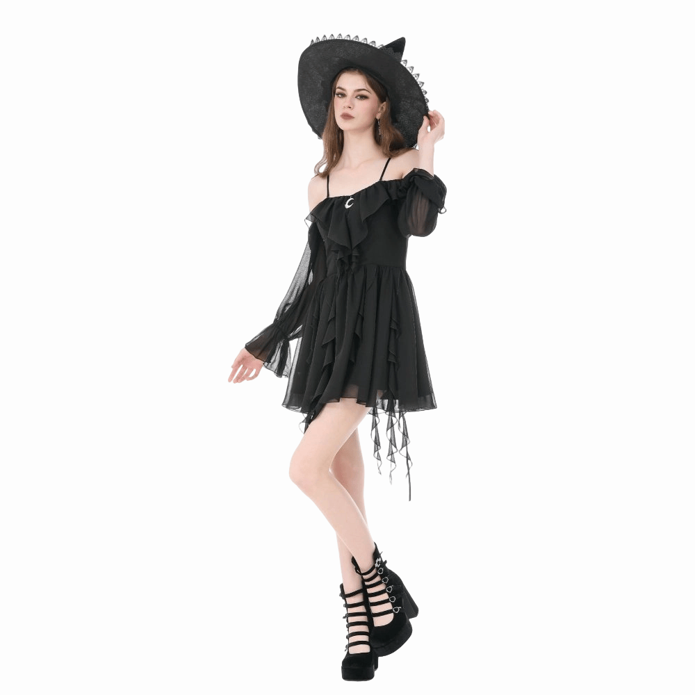 Lunar Dirge Off-Shoulder Dress