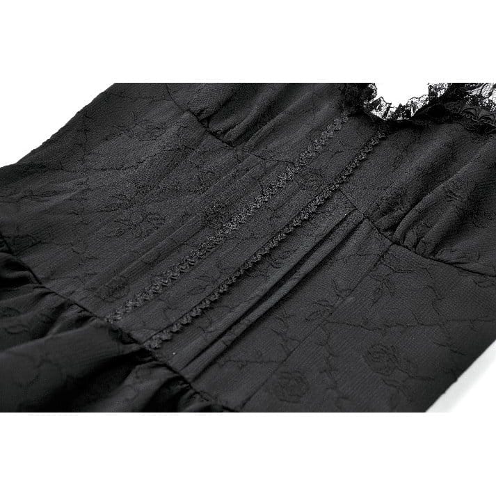 Midnight Cascade Ruffled Halter Dress