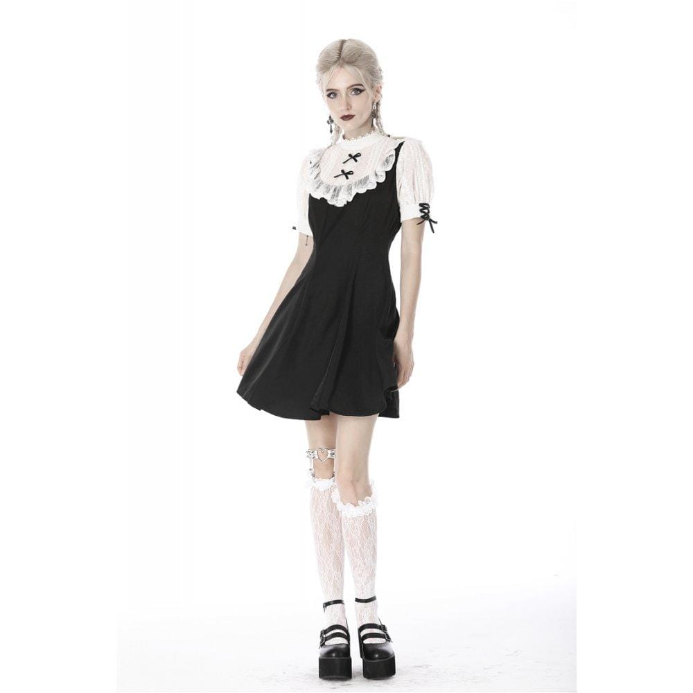 Midnight Dollhouse Stand-Collar Midi Dress