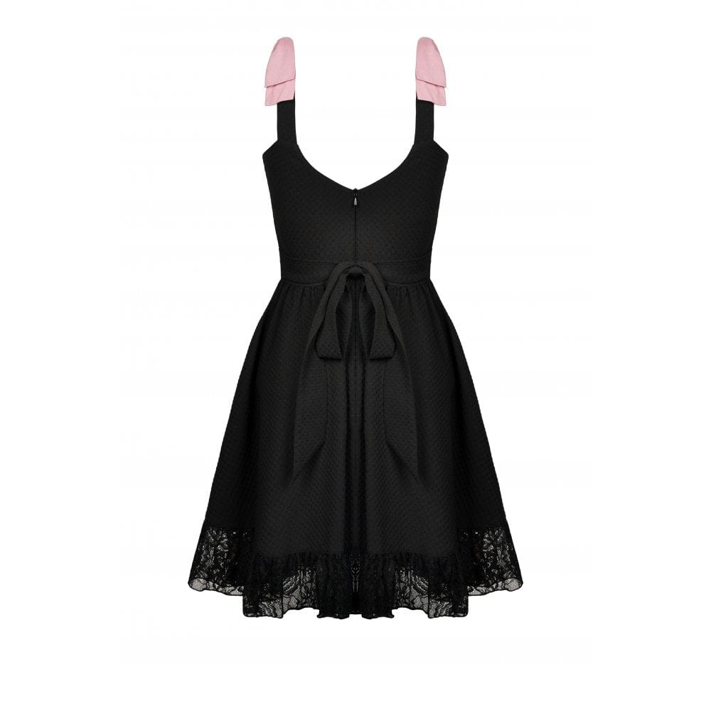 Rose Ribbon Lace Slip Dress
