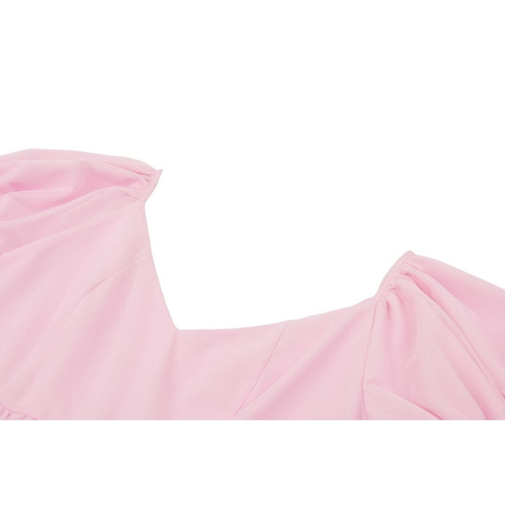 Blushing Reliquary Detachable-Collar Dress