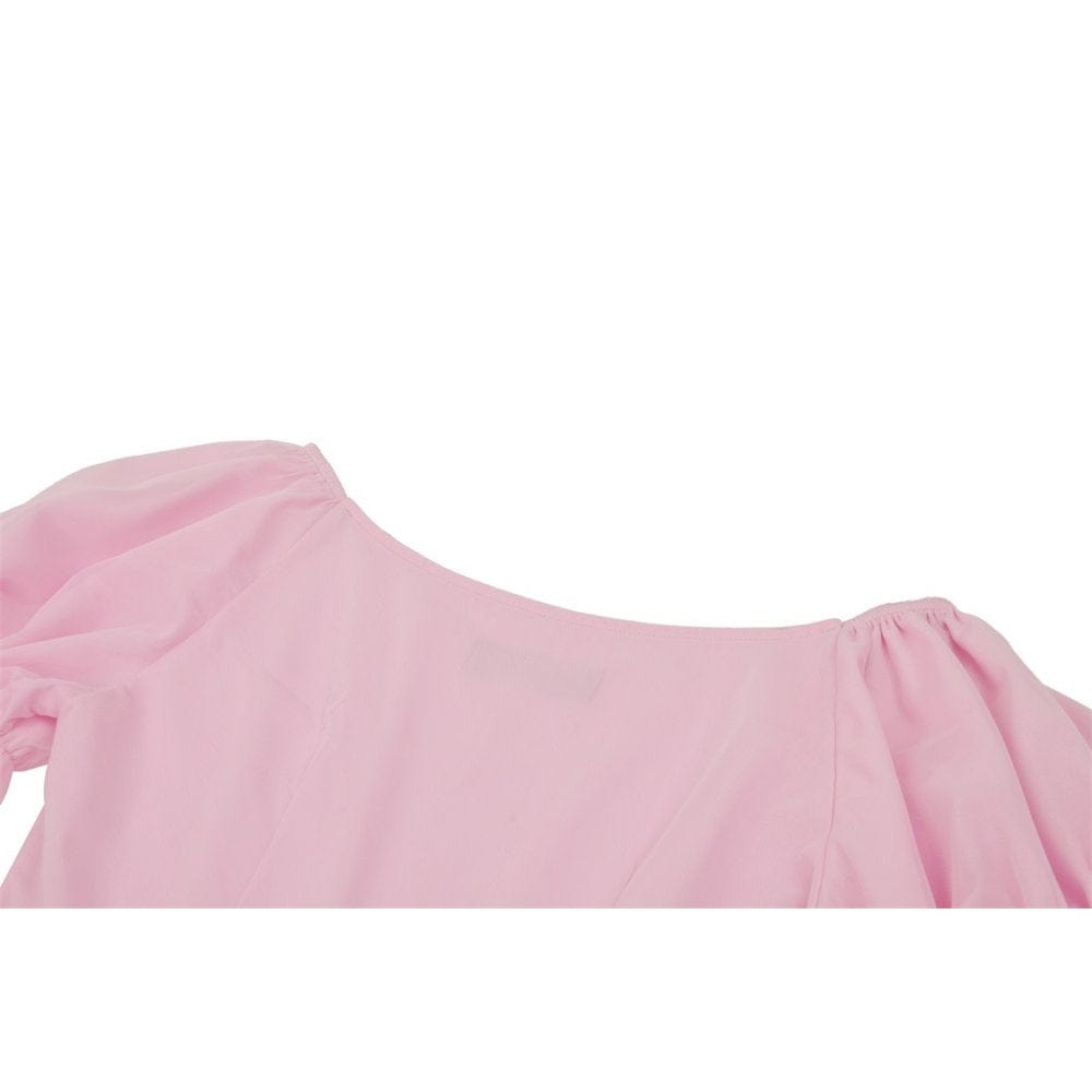 Blushing Reliquary Detachable-Collar Dress