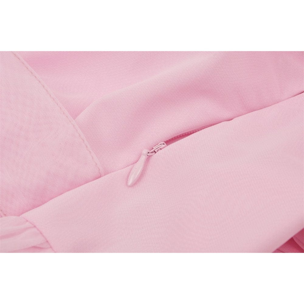 Blushing Reliquary Detachable-Collar Dress
