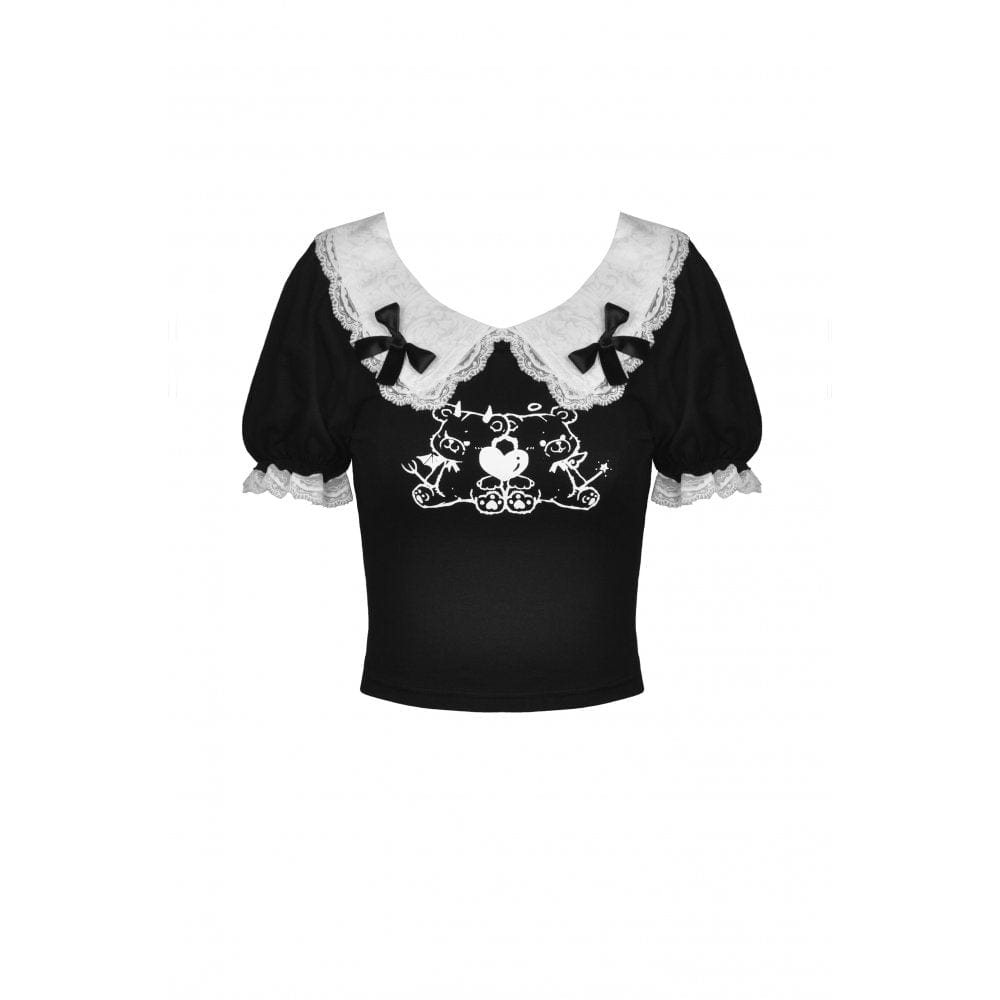 Two Familiars Bear Crop Shirt