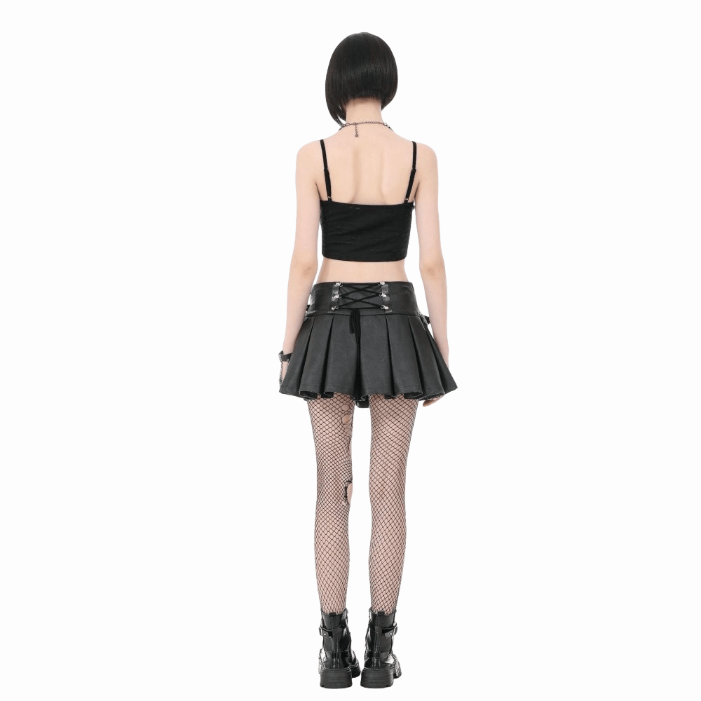 Sanctified Riot Chain Pleated Skirt