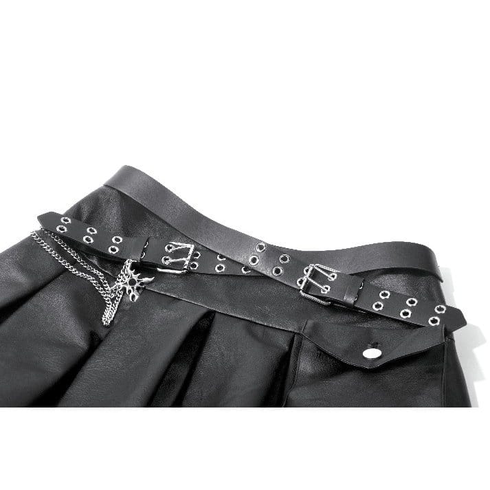 Sanctified Riot Chain Pleated Skirt